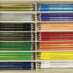 EBERHARD FABER driehoekige kleurpotloden TRI WINNER, houten kist 114 stuks