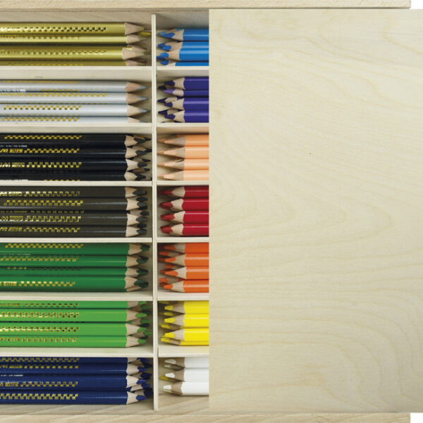 EBERHARD FABER driehoekige kleurpotloden TRI WINNER, houten kist 114 stuks