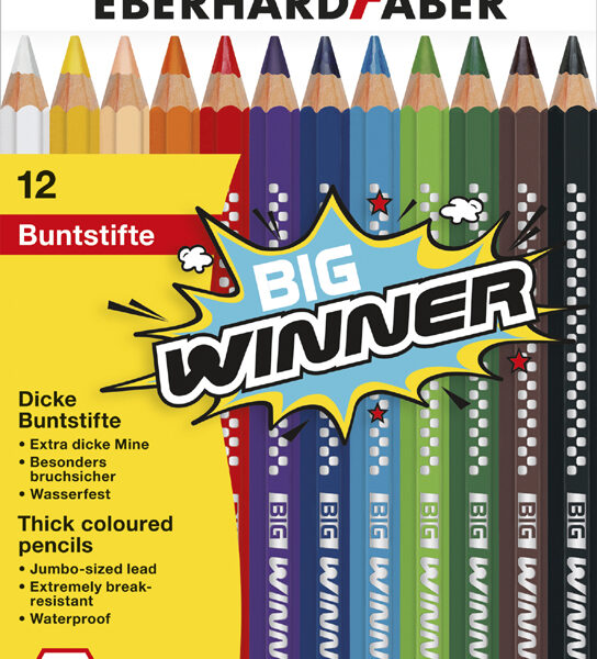 EBERHARD FABER Zeshoekige kleurpotloden BIG WINNER, etui met 12 stuks