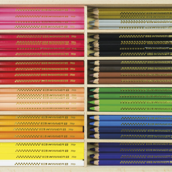 EBERHARD FABER Zeskantige kleurpotloden BIG WINNER, houten kist 96 stuks