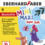 EBERHARD FABER 3-in-1 Jumbo kleurpotloden MINI MAXI, etui van 6 stuks