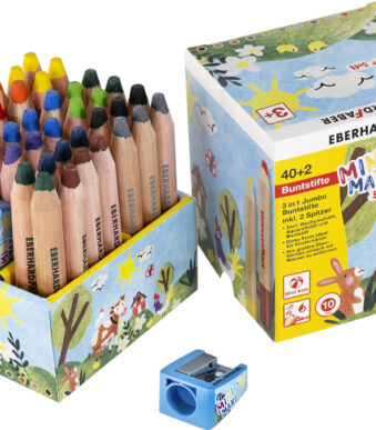 EBERHARD FABER 3-in-1 Jumbo kleurpotloden MINI MAXI, doos met 40 stuks