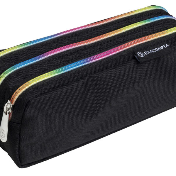 Exacompta Kleurrijk Etui voor Kleine Spullen, Polyester, 3 Vakken
