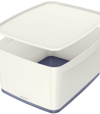 LEITZ Opbergbox My Box, 18 liter, wit/grijs