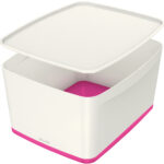LEITZ Opbergbox My Box, 18 liter, wit/roze