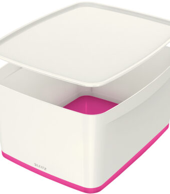 LEITZ Opbergbox My Box, 18 liter, wit/roze