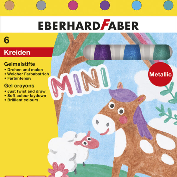 EBERHARD FABER Gel stiften Metallic, set van 6 in kartonnen etui