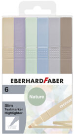 EBERHARD FABER Tekstmarkers Slim, natuurkleuren, etui van 6 stuks