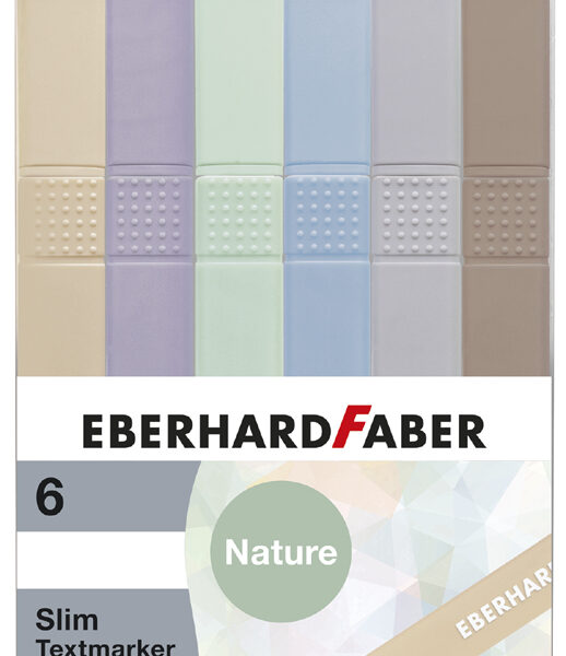 EBERHARD FABER Tekstmarkers Slim, natuurkleuren, etui van 6 stuks
