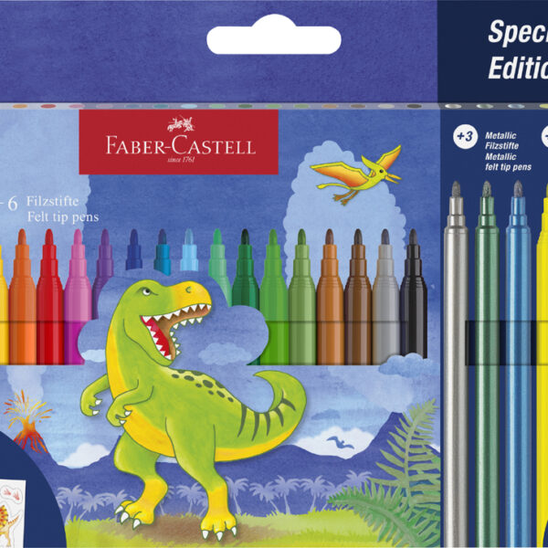 FABER-CASTELL viltstiften Dino, kartonnen etui met 24 stuks