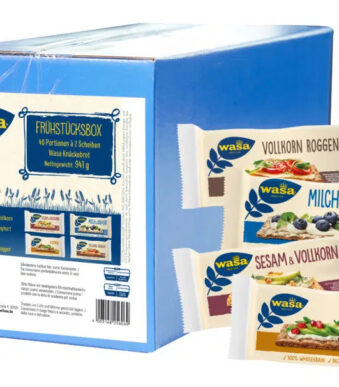 Wasa Knäckebröd Assortiment 4-soorten Mix, in kartonnen verpakking