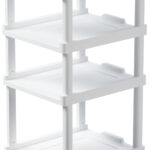 NHG Rek SEOUL met 3 PP legborden, met wielen, wit