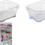 Gestapelde opbergmandjes 'jonas', A7-formaat, gerecycled kunststof, noordgrijs