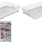 Gestapelde mandjes 'jonas', DIN A4, polypropyleen, noordse grijstint.