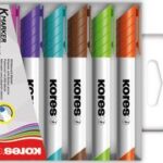 Kores whiteboardmarkers K MARKER XW2, beitelpunt, etui van 10 stuks