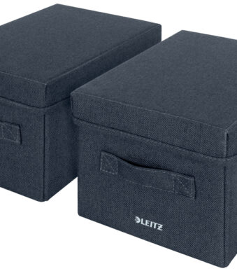 LEITZ Opbergbox van stof, maat S, set van 2, fluweelgrijs