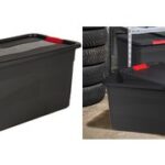 Opbergbox 'eckhart', 52 liter, grafietgrijs/rood