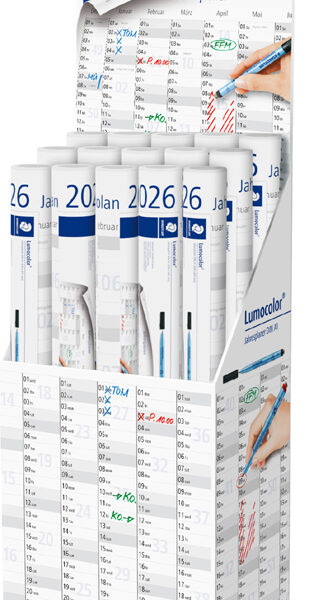 STAEDTLER jaarplanner 2026 Lumocolor, 15-delige vloerdisplay