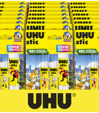 UHU Lijmstift stic SONIC, set van 21g + 2x 8,2g, displayverpakking met 24 stuks