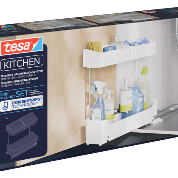 tesa KITCHEN Zijuittrekbare kastlade, wit