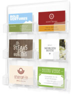 Deflecto Visitekaarthouder voor wandmontage, 6 vakken