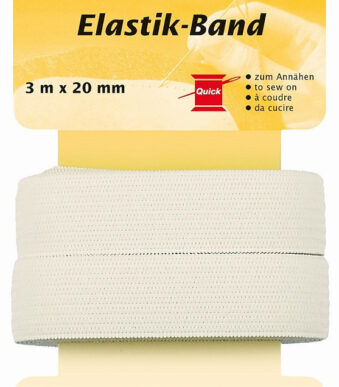 KLEIBER Elastiek / Elastisch band, 3 m x 20 mm, wit