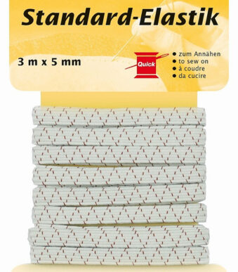 KLEIBER Elastiek / Elastiekband, 3 m x 5 mm, wit/rood