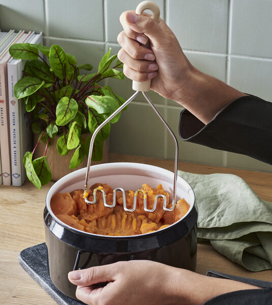 GastroMax Aardappelstamper BIO, 280 mm, roestvrij staal/crème