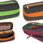 Neon stretch penhouder met binnenvak, neongroen