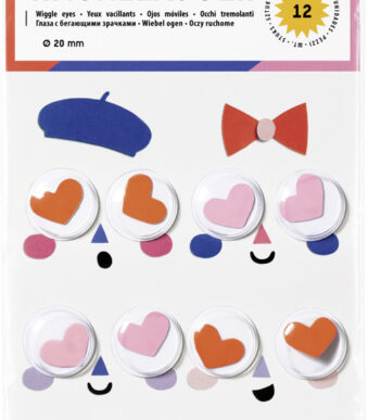 folia Wiebel-ogen HEARTS, maat M, zelfklevend