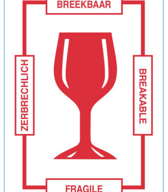 rillprint waarschuwingsetiketten 'BREEKBAAR