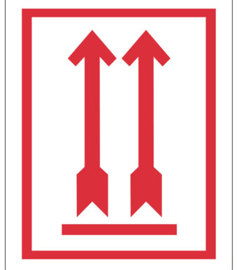 rillprint waarschuwingsetiketten 'BOVEN! NIET KANTELEN