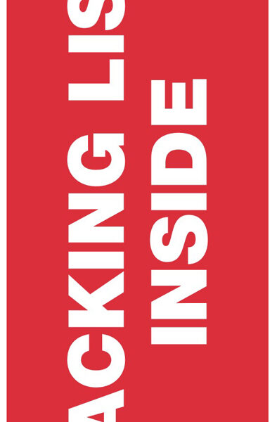 rillprint etiket 'PACKING LIST INSIDE