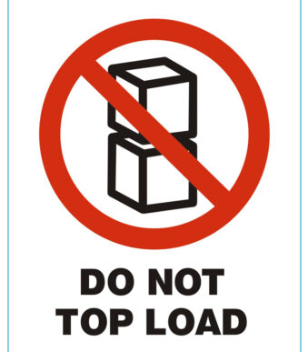 rillprint waarschuwingsetiketten 'DO NOT TOP LOAD