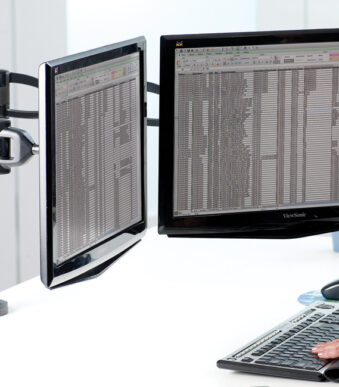 Fellowes dubbele monitorarm Vista, zwart