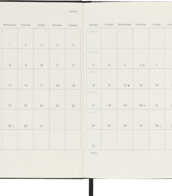 MOLESKINE Zakagenda 2026, dagindeling, pocket, hardcover, zwart