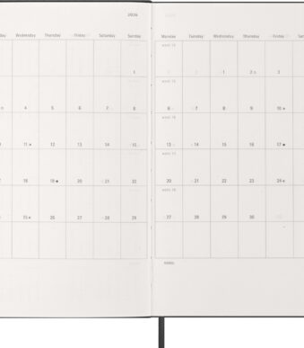 MOLESKINE Weekagenda 2026, L/A5, Hardcover, Zwart