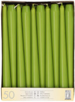 STARPAK Kaarsen voor kandelaar, 22 mm, olijfgroen, 50 stuks