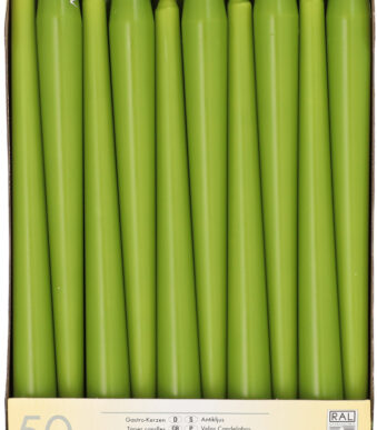 STARPAK Kaarsen voor kandelaar, 22 mm, olijfgroen, 50 stuks