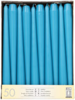 STARPAK Kandelaarkaarsen, 22 mm, turquoise, 50 stuks