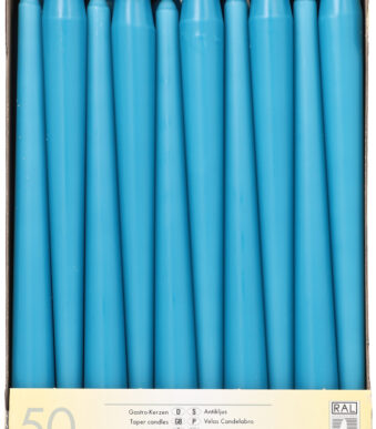STARPAK Kandelaarkaarsen, 22 mm, turquoise, 50 stuks