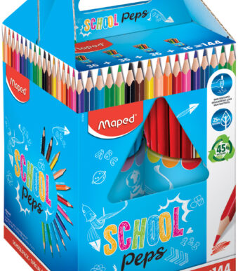 Maped driekantige kleurpotloden Color'Peps, schoolpakket 144 stuks