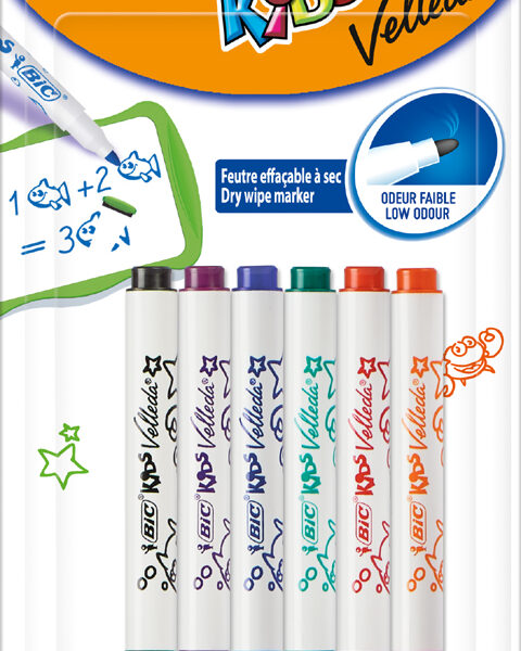 BIC KIDS Whiteboard markers Velleda Mini, 6 stuks