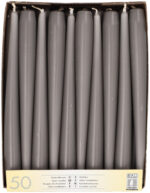 STARPAK Kaarsen voor kandelaar, 22 mm, grijs, set van 50