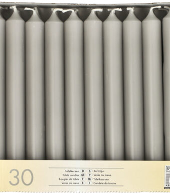 STARPAK Tafelkaarsen, 21 mm, grijs, 30 stuks