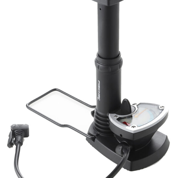 FISCHER fietspomp met manometer, geschikt voor alle ventielen
