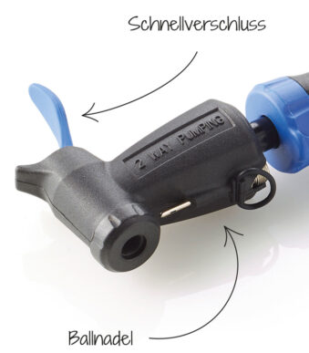 Handpomp voor fietsbanden, alle ventieltypes