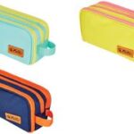 Herlitz dubbelpen etui, mintgroen/geel