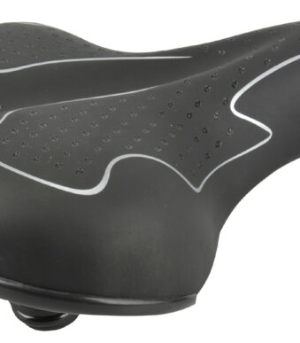 Fischer Elastomeren Tourfietszadel, Zwart/Wit