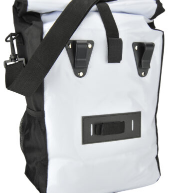 Fietskoerier-bagagedragertas, wit/zwart